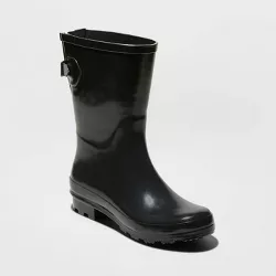 Women's Vicki Rain Boots - A New Day™ Jet Black 7