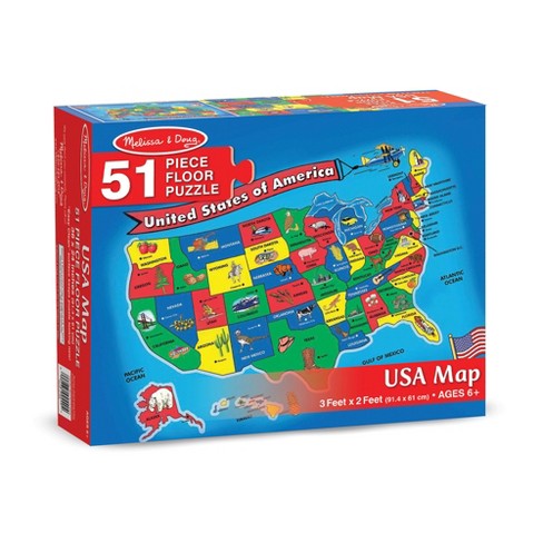 Melissa And Doug Usa Map Floor Puzzle Melissa And Doug Usa Map Floor Puzzle 51pc : Target