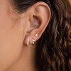 Gold Earrings for Women, 14k Gold Plated Dangle Huggie Earrings for Women Trendy Dainty Gold Hoop Earring Stacks Pearl Chain Drop Cartilage - 2 of 4