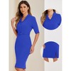 Allegra K Wome's Shawl Collar Half Sleeve Business Casual Dress - 2 of 4