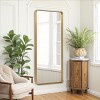 PexFix 31 in. x 71 in. Full Length Mirror Aluminum Round Corner Rectangle Deep Frame Wall Decor Mirror in Gold Freestanding Wall Mount - 2 of 3