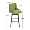 Zeus & Ruta 360 Degree Solid Wood Legs Swivel Bar Stools Set of 2, Counter Height Chairs with Footrest - 2 of 4