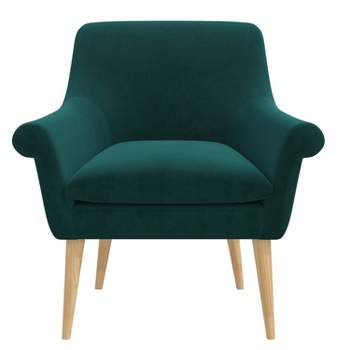 Ryker Upholstered Chair Velvet Peacock Blue - Skyline Furniture