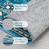 Contemporary Bordered Area Rug, Distressed Geometric Design, Soft Washable Low-Pile Non-Slip, Stain-Resistant and Non-Shedding, Blue, 8'x10' - 3 of 4