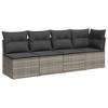 vidaXL 8 Piece Patio Sofa Set with Cushions Gray Poly Rattan - without storage - 4 of 4