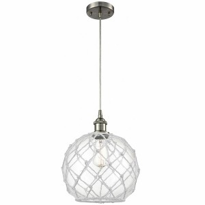 Farmhouse Rope - 1 Light Cord Hung Mini Pendant In Industrial Style-13 Inches Tall and 10 Inches Wide - 1 of 1