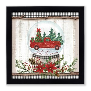 Courtside Market Let it Snow Red Truck 8x8 Framed Art Board - 1 of 2