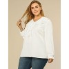 Agnes Orinda Women's Plus Size Long Sleeve Work Fashion Flowy Ruffle V Neck Office Chiffon Blouses - 4 of 4