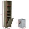 VYNXARIA 64" Tall Bathroom Storage Cabinet for Small Space, Floor Standing Cabinet, Hidden Clothes Storage Space, Gray - 4 of 4