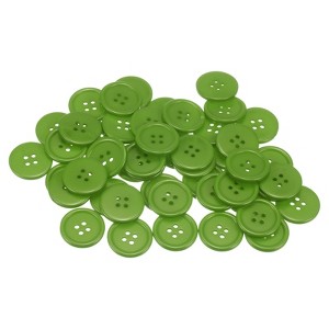 Unique Bargains Resin Craft Snap Round Flat 4-Hole Sewing Buttons 50 Pcs - 1 of 4