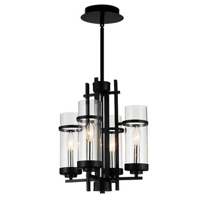CWI Lighting Sierra 4 Light Up Mini Pendant With Black Finish
