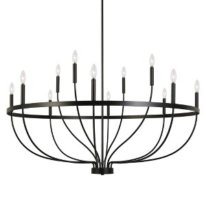 LNC Dockpusarry 12-Light 47.2" Modern  Candle Oversizded Chandelier,Black - 1 of 4