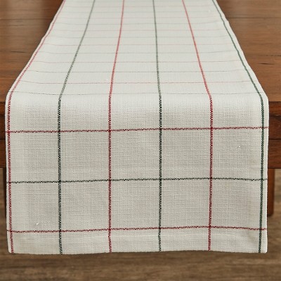 Split P Christmas Windowpane Table Runner - 72"L - White