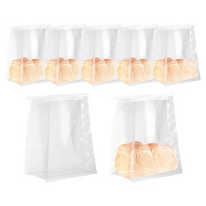 Unique Bargains Greaseproof Reusable Sturdy Iron Tie Tab Lock Bread Bags Clear 50 Pcs - 1 of 3
