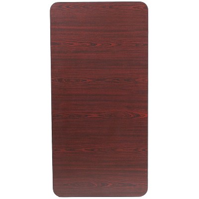 Mahogany Laminate Folding Banquet Table with Metal Frame