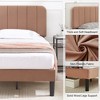 VECELO Velvet Upholstered Platform Bed Frame with Adjustable Headboard, Sturdy Wood Slat Support, No Box Spring Required - 4 of 4