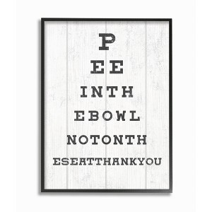 Stupell Industries Bathroom Seeing Eye Chart Pee In the Bowl Phrase Black Framed Giclee, 16 x 20 - 1 of 4