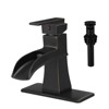 DOMETOUR Sink Faucet Waterfall ORB w/ Pop Up Drain & Supply Lines, 1 Hole One Handle Vanity Bath Mixer Tap - 4 of 4