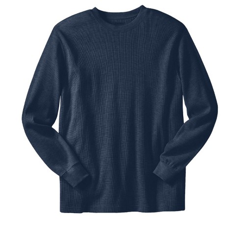 KingSize Men's Big & Tall Waffle-Knit Thermal Crewneck Tee - 8XL, Blue