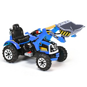 Infans Kids Ride On Excavator Truck 12V Battery Powered With Front Loader Digger Blue - 1 of 4