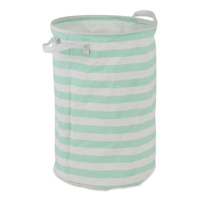 Design Imports Round 13.75 x 13.75 x 20 Pe Coated Cotton Poly Laundry Hamper Stripe