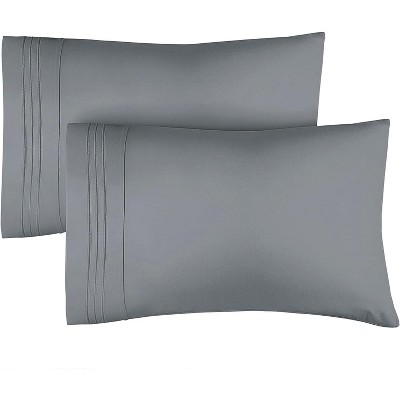 Cgk Linens Pillowcase Set Of 2 Soft Double Brushed Microfiber In Steel ...