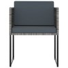 vidaXL 11 Piece Patio Dining Set- Weather-Resistant Poly Rattan Gray Dining Set with Cushions Includes Table, Chairs, and Stools - 4 of 4