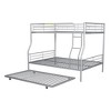Okak 78IN Full-Over-Full/Full-Over-Queen Metal Bunk Bed with Trundle, Twin Bed with Ladder and Safety Guardrails, Bed Frames for Bedroom, Dormitory - 4 of 4