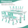 Costway Kids Height Adjustable Table and 4 Chairs Set with Graffiti Desktop - 3 of 4