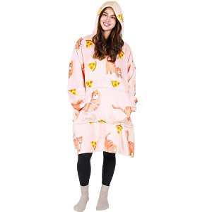 Tirrinia Women Printed Oversized Fleece Wearable Blanket Hoodie Sweatshirt Soft Cozy Gift Wife Woman - 1 of 4