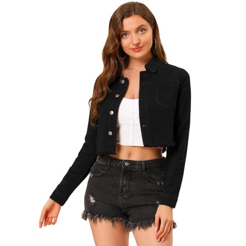 Ladies black shop denim jacket