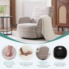360° Swivel Leisure Chair, Boucle Fabric Striped Armchair with Metal Base, Modern Accent Chair Single Sofa - ModernLuxe - 4 of 4