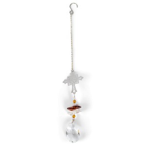 Cross Hanging Crystal Silver Tone 11 inch Dangling Metal and Glass Suncatcher - 1 of 1