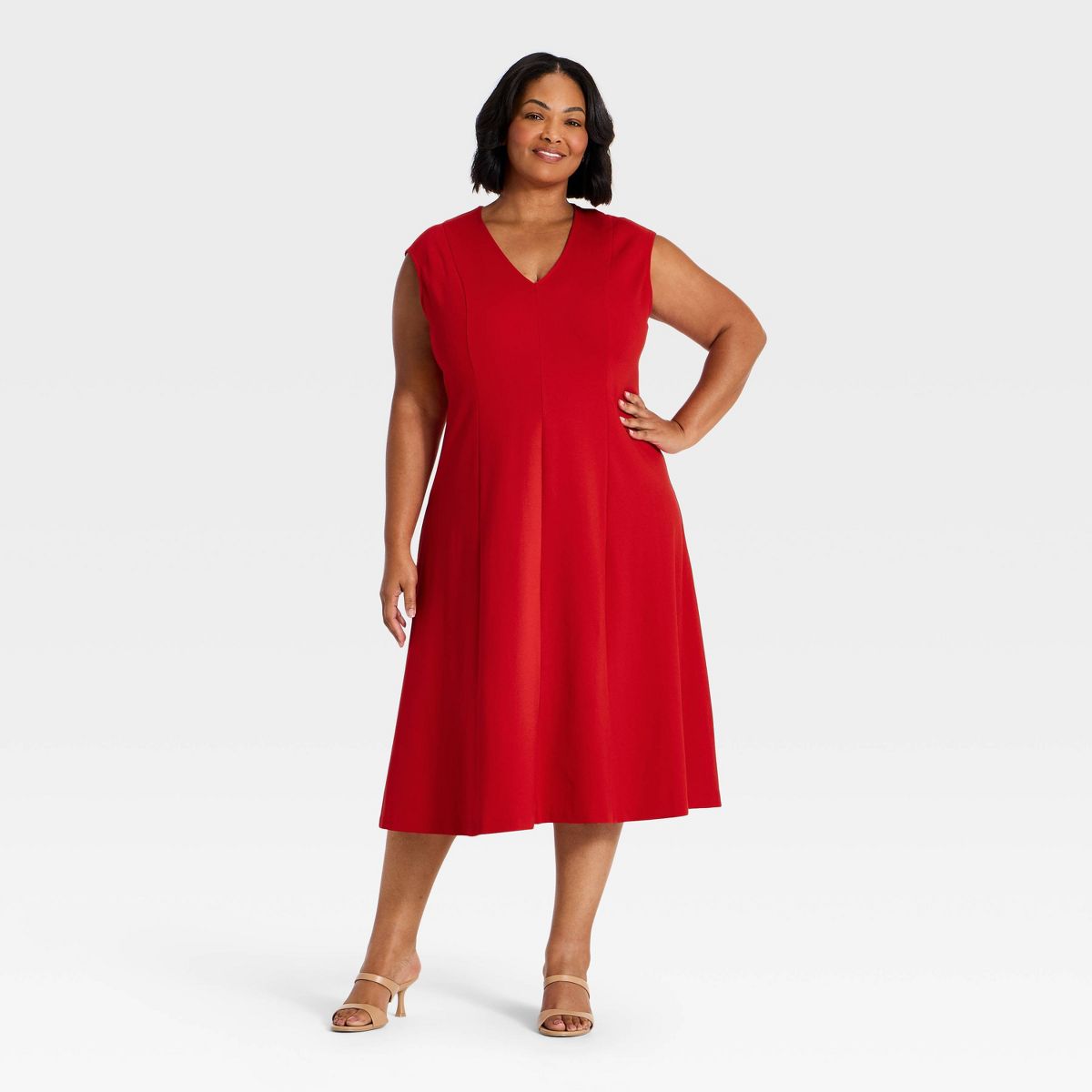 Women's Ponte V-Neck Midi Dress - A New Day™ - thumbnail 10