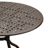 42" Modern Mesh Aluminum Round Patio Dining Table - Brown - Oakland Living - 3 of 4