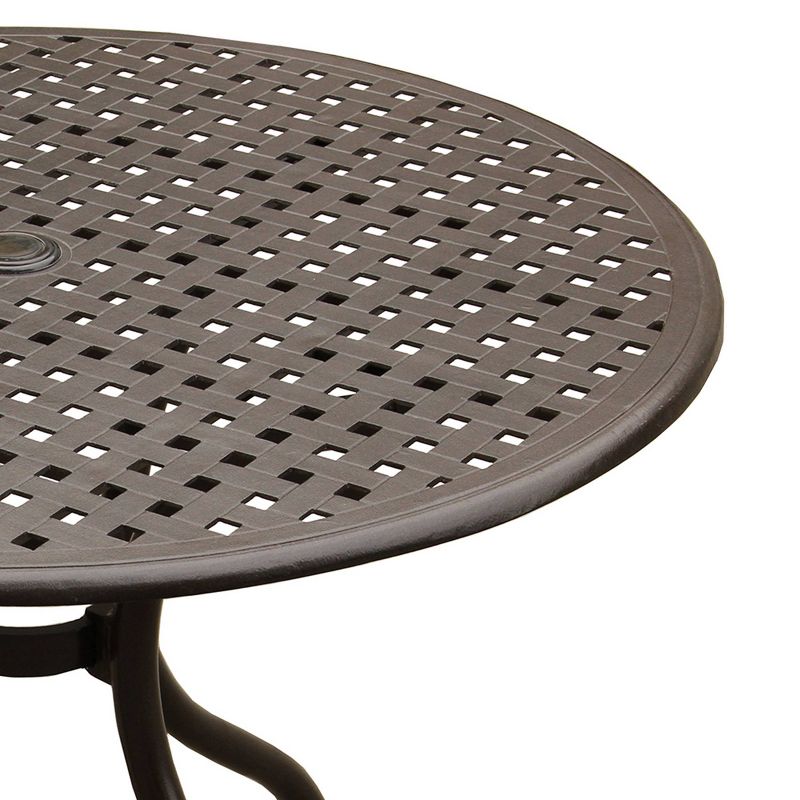 42&#34; Modern Mesh Aluminum Round Patio Dining Table - Brown - Oakland Living, UV & Weather-Resistant, 4 of 7