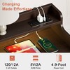 WOWLIVE Nightstand With 3 Drawers & 2-Tier Open Shelf,  Bedside Table With LED&  2 USB Ports,  Stable Metal Frame - 3 of 4