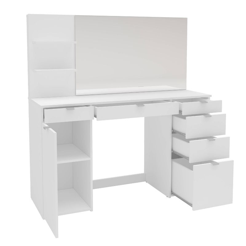 Amelia Vanity Table with Mirror White - Polifurniture, 3 of 15