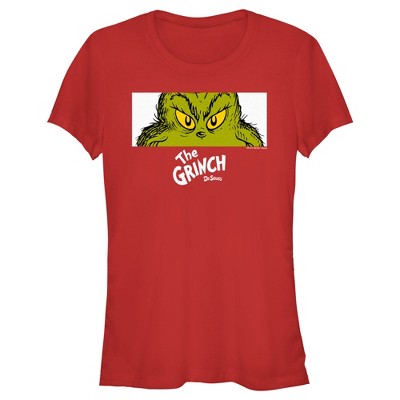 Junior's Dr. Seuss Grinch Eyes T-shirt - Red - Large : Target