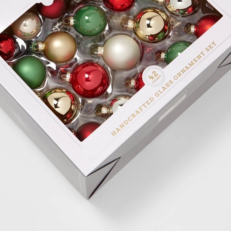 42ct Round Glass Christmas Tree Ornament Set - Wondershop™, 3 of 4