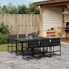 vidaXL Patio Dining Set with Cushions Garden Outdoor Furniture Black Textilene - 2 of 4