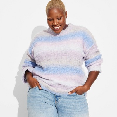 Women's Crewneck Oversized Boucle Pullover Holiday Sweater - Wild Fable™