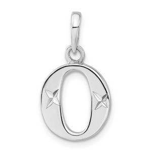 Black Bow Jewelry Sterling Silver, Sabrina Collection, D/C Block Initial  O Pendant - 1 of 4