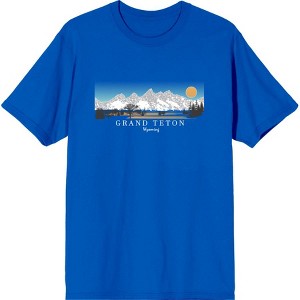 Adventure Society Grand Teton Wyoming Crew Neck Short Sleeve Adult T-shirt - 1 of 2