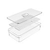 OU Fridge Organizer Bin with Vented Lid, Clear Stackable Refrigerator Storage Bin, Produce Kitchen Storage Container, 11.8" Depth, BPA Free - 2 of 4