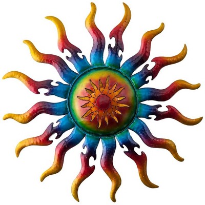 Wind & Weather Handcrafted Lighted Metal Sun Wall Art
