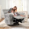 Rocking Recliner Chair with 360°Swivel,Upholstered Fabric Glider Recliner with Side Pockets,Sturdy Metal Frame,Single Sofa for Living Room - 2 of 4