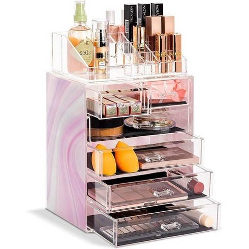 Sorbus Rotating Makeup Organizer - Pink