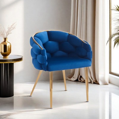 Grungis Velvet  Accent Chair with Gold Legs,24.5"W Arm Chairs for Bedroom,Reading Room,1pc/2pc