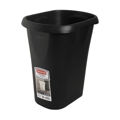 Rubbermaid 1835855 3 Gallon Plastic Home/Office Bedroom Bathroom Waste Basket Trash Can or Recycling Bin, Black